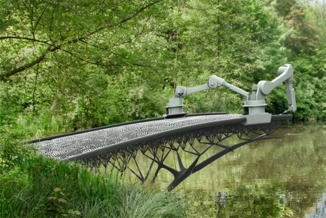 «Антигравитационный» 3D-принтер MX3D-Metal распечатает металлический мост над одним из каналов Амстердама