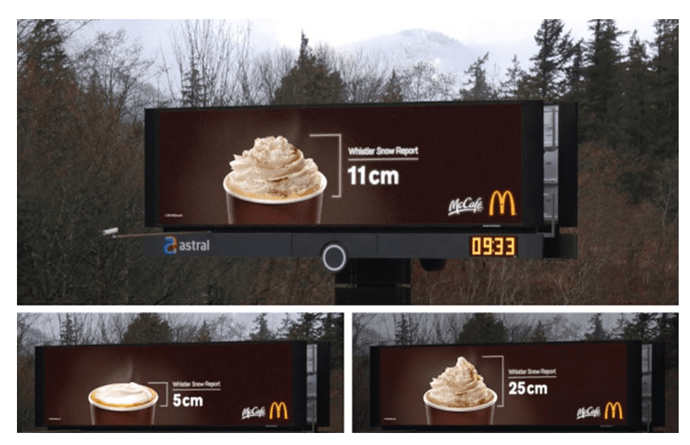 Билборд от McDonald’s, который реагирует на снег