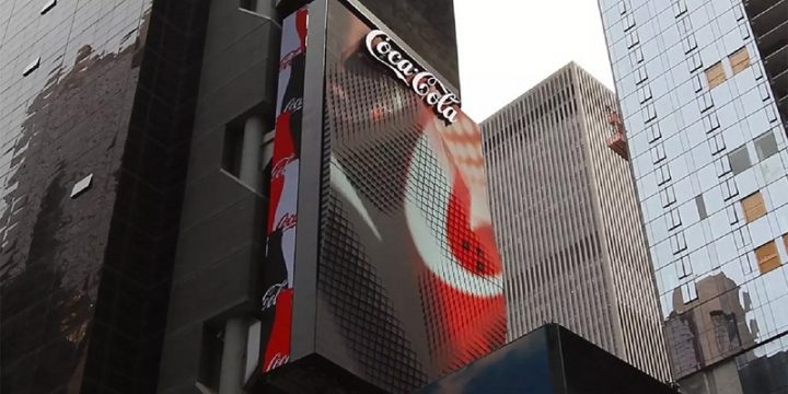 Coca-Cola установила уникальную наружку на Таймс-Сквер