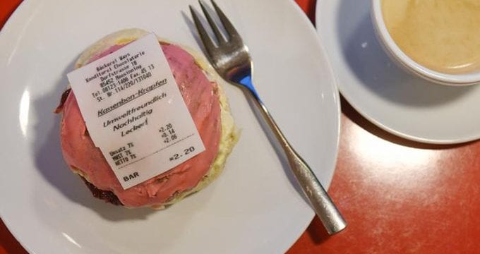 В Германии выдают съедобные кассовые чеки