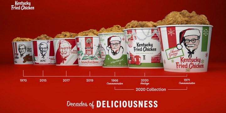 KFC выпустил винтажные праздничные бакеты